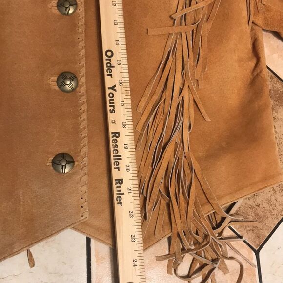 Carroll original wear leather tassel fringe western rodeo jacket coat Y2K M fall - Picture 10 of 14